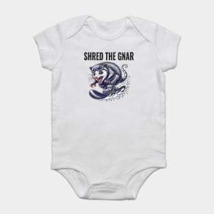 Shred the Gnar, feral snowboarding possum Baby Bodysuit